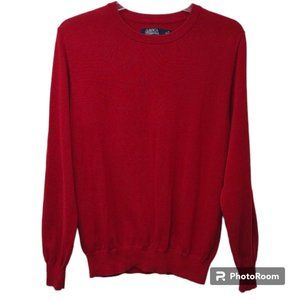 Boca Classics Men's Red Knit Long Sleeve Crewneck Pullover Lightweight Sweater M